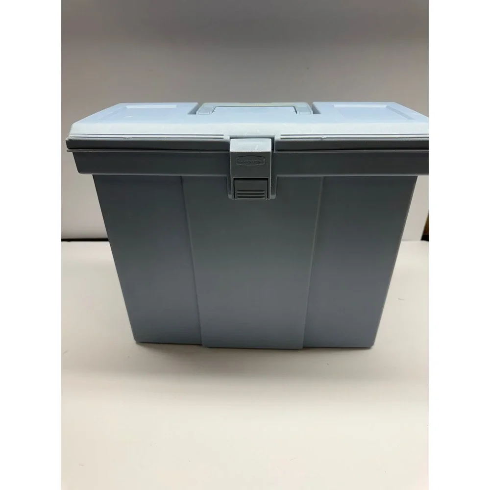 Vintage Rubbermaid Portable File Storage Box Gray Plastic Organizer Latch